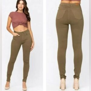 Judy Blue Olive Green‎ High Waist Skinny Fit Jeans Style #JB88146 Sz 27